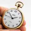 Railroad Style Gentlemen’s Pocket Watch with High Grade Swiss Quartz Movement in a Beautifully Finished Gold Tone Case