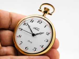 Railroad Style Gentlemen’s Pocket Watch with High Grade Swiss Quartz Movement in a Beautifully Finished Gold Tone Case