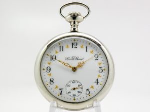 Pristine South Bend Pocket Watch Lever Set Grade 281 The Gentlemen’s Dress Pocket Watch with Ornate Dress Dial circa 1908