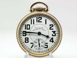 Extra Fine Waltham Pocket Watch Highest of Grades The 23 Jewel Vanguard Railroad Model Housed in this Beautiful Yellow GF Case circa 1948