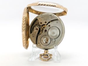 Vintage Art Deco Waltham Pocket Watch the Gentlemen’s Dress Pocket Watch Housed in this 14K Solid Gold Case circa 1924