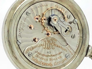 Ball Hamilton Pocket Watch Railroad Grade 999A with Train Engraved Case circa 1907