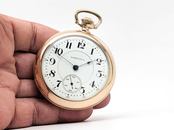 Antique Hampden Pocket Watch Railroad Grade New Railway circa 1910