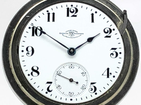 Ball Hamilton Pocket Watch Railroad Grade 999A with Train Engraved Case circa 1907