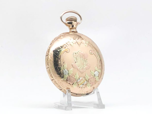 Columbus Pocket Watch Grade Railway King Housed in this 14 Gold Fill Multicolor Gold Case circa 1903