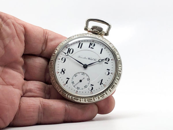 Hamilton Pocket Watch Railroad Grade 992 Housed in this Stunning White GF Case circa 1904