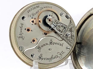 Illinois Pocket Watch Railroad Grade Bunn Special in Sterling Silver Case