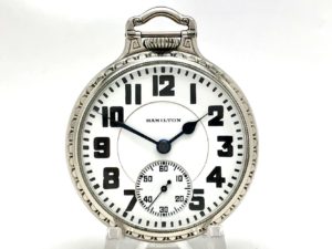 Hamilton Pocket Watch Railroad Grade 992 Housed in Model 2 White GF Case