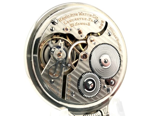 Hamilton Pocket Watch Railroad Grade 992 Housed in Model 2 White GF Case