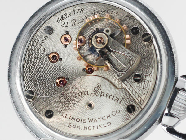 Illinois Pocket Watch Railroad Grade Bunn Special Housed in Nickel Silver Case