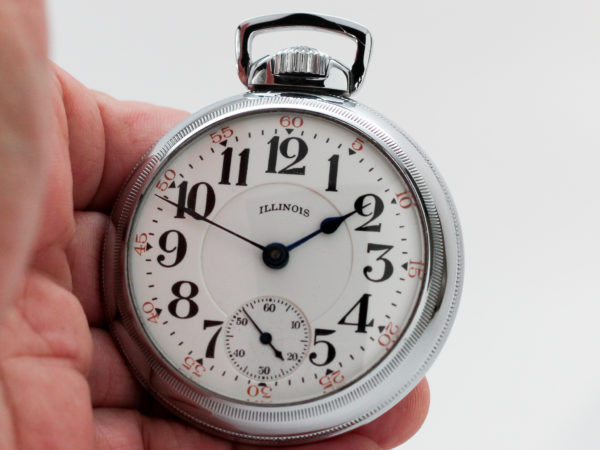 Illinois Pocket Watch Railroad Grade Bunn Special Housed in Nickel Silver Case