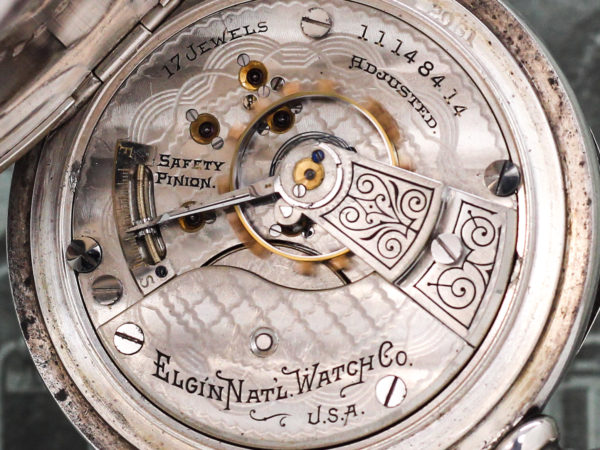 Elgin Gentlemen's Dress Pocket Watch - Cased in Sterling Silver and Faced with this Stunning Dress Dial