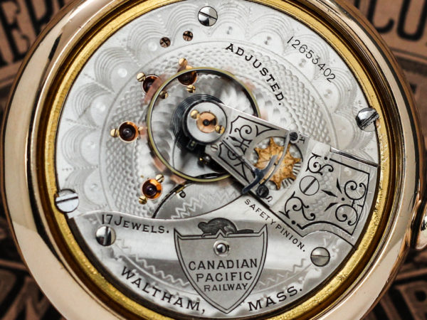 Rare Waltham Canadian Pacific Railway with Logo on Movement and Custom Case