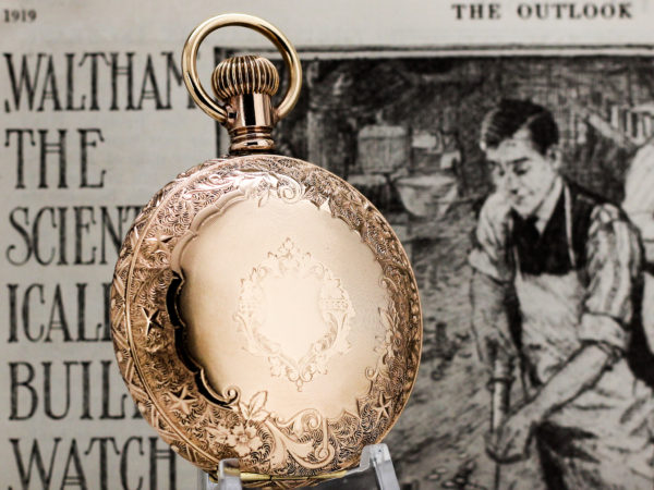 Waltham Hunting Case in 10K Gold Fill with the Desired Stag Engraving