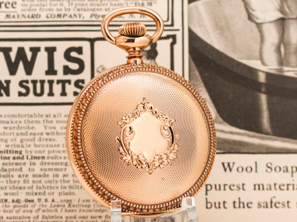 Stunning Solid 14K Rose Gold Elgin Pocket Watch Commemorating the USS Maine