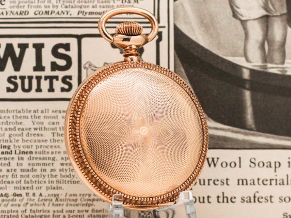 Stunning Solid 14K Rose Gold Elgin Pocket Watch Commemorating the USS Maine