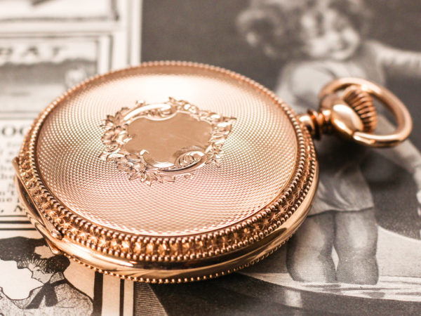 Stunning Solid 14K Rose Gold Elgin Pocket Watch Commemorating the USS Maine