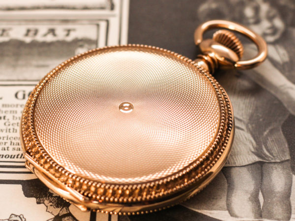 Stunning Solid 14K Rose Gold Elgin Pocket Watch Commemorating the USS Maine