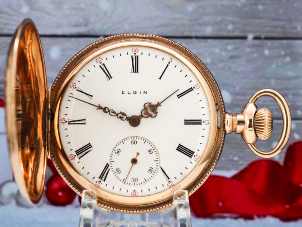 14K Solid Gold Elgin Gentleman's Pocket Watch with Desired Multi-Color Gold Overlay