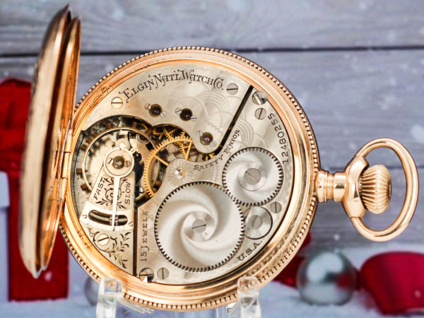 14K Solid Gold Elgin Gentleman's Pocket Watch with Desired Multi-Color Gold Overlay