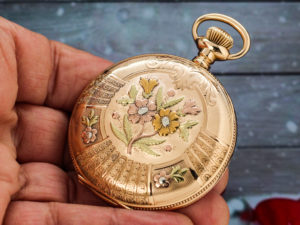 14K Solid Gold Elgin Gentleman’s Pocket Watch with Desired Multi-Color Gold Overlay