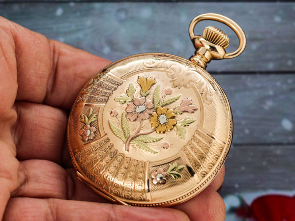14K Solid Gold Elgin Gentleman's Pocket Watch with Desired Multi-Color Gold Overlay