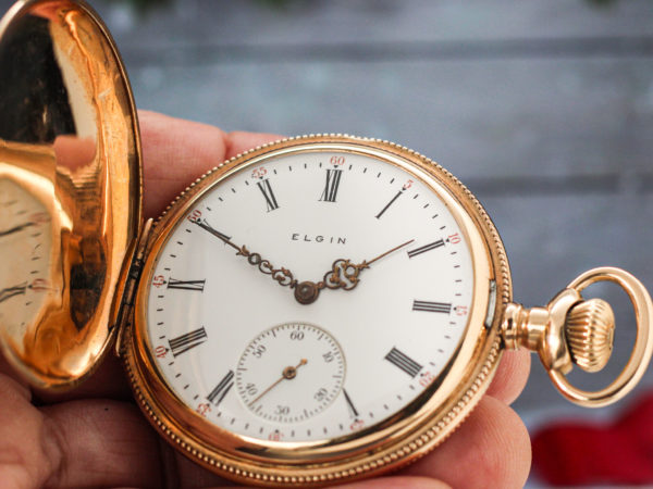 14K Solid Gold Elgin Gentleman's Pocket Watch with Desired Multi-Color Gold Overlay