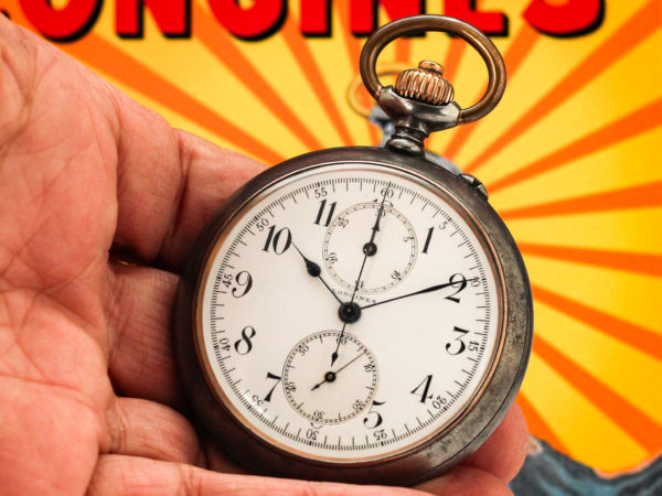 Longines Cal.19.73 Pin Set Chronograph Housed in Beautifully Patina Gun Metal Case