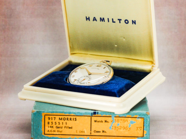 Vintage Hamilton Grade 917 with its original box and Bakelite display