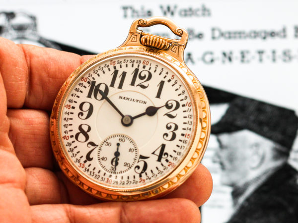 Hamilton Railroad 992E with Elinvar Hairspring Housed in Rose Gold Fill Model #2 Case