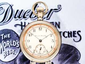 Rare Dueber Hampden Pocket Watch Housed in Heavy Sterling Silver Case