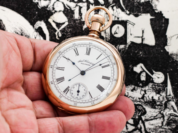 Rare Waltham Chronograph Housed Pristine in 14K Solid Rose Gold Case