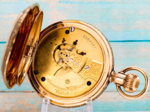 Rare Waltham Dress Pocket Watch of the Day Housed in a Stunning Solid 14K Gold Case