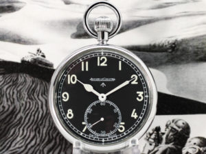 Pristine Jaeger-LeCoultre WWII Military Pocket Watch Housed In Nickel Silver Case