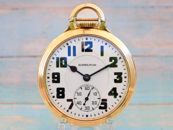 Hamilton Railroad Grade 992E with Elinvar Hairspring Housed in Popular Model 10 Case