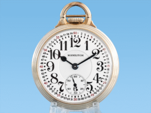 Hamilton Railroad Grade 992E with Elinvar Hairspring Housed in Popular Model 10 Case