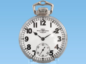 Ball Hamilton Railroad Grade 999P Housed in Popular White Gold Fill Stirrup Bow Case