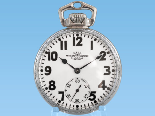 Ball Hamilton Railroad Grade 999P Housed in Popular White Gold Fill Stirrup Bow Case