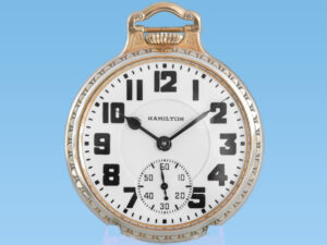 Hamilton Pocket Watch RR Grade 950 Housed in Popular Model #2 Bar Over Crown Case