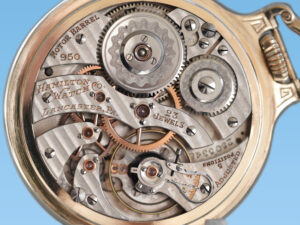 Hamilton Pocket Watch RR Grade 950 Housed in Popular Model #2 Bar Over Crown Case